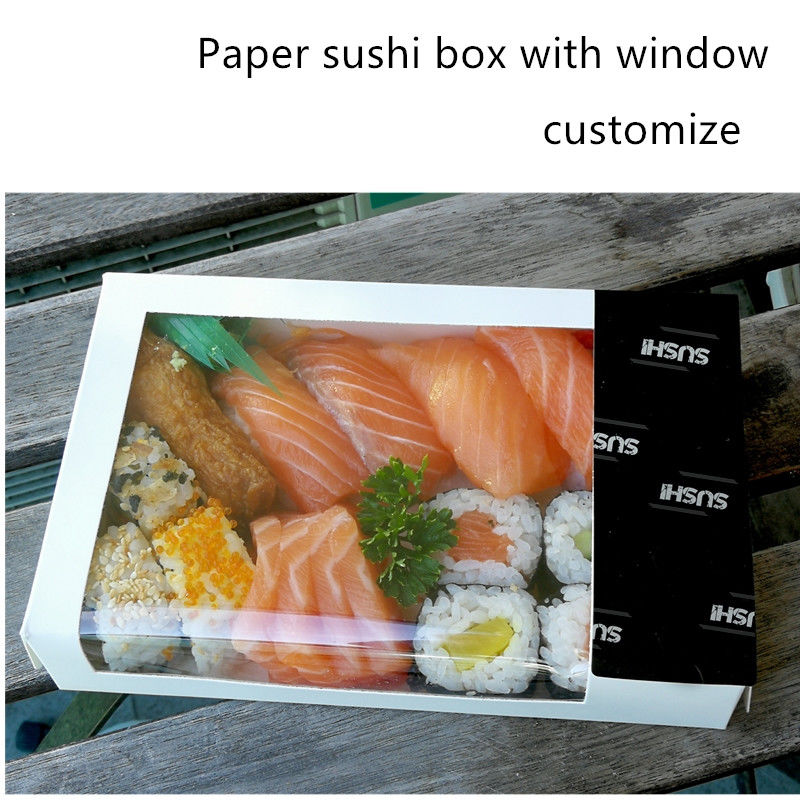 Hộp giấy Kraft Sushi dùng một lần có cửa sổ rõ ràng ISO9001