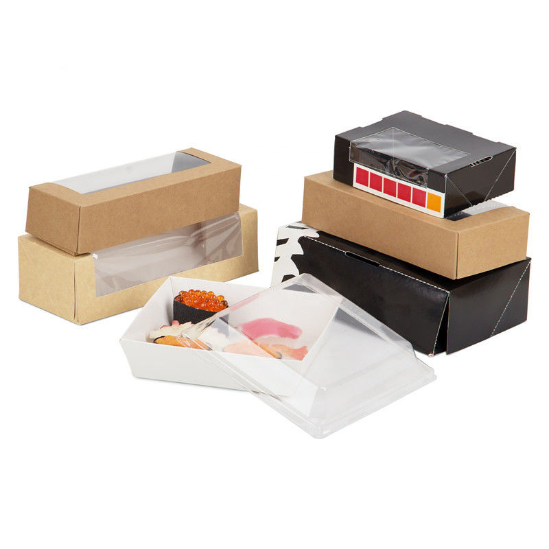 Hộp giấy Kraft Sushi dùng một lần có cửa sổ rõ ràng ISO9001