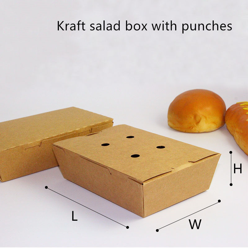 Salad Giấy Kraft Mang đi Hộp Microwavable Dùng một lần với Đục