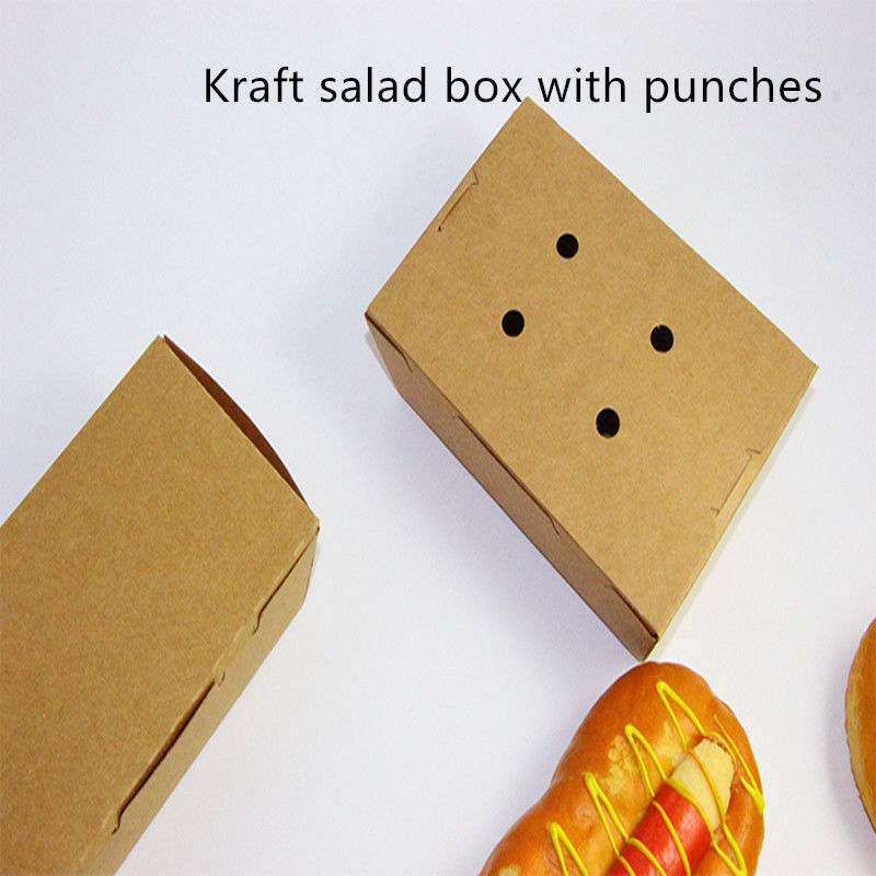 Salad Giấy Kraft Mang đi Hộp Microwavable Dùng một lần với Đục