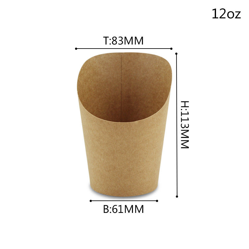 Cốc giấy Kraft dùng một mặt dùng một lần cho khoai tây chiên chiên