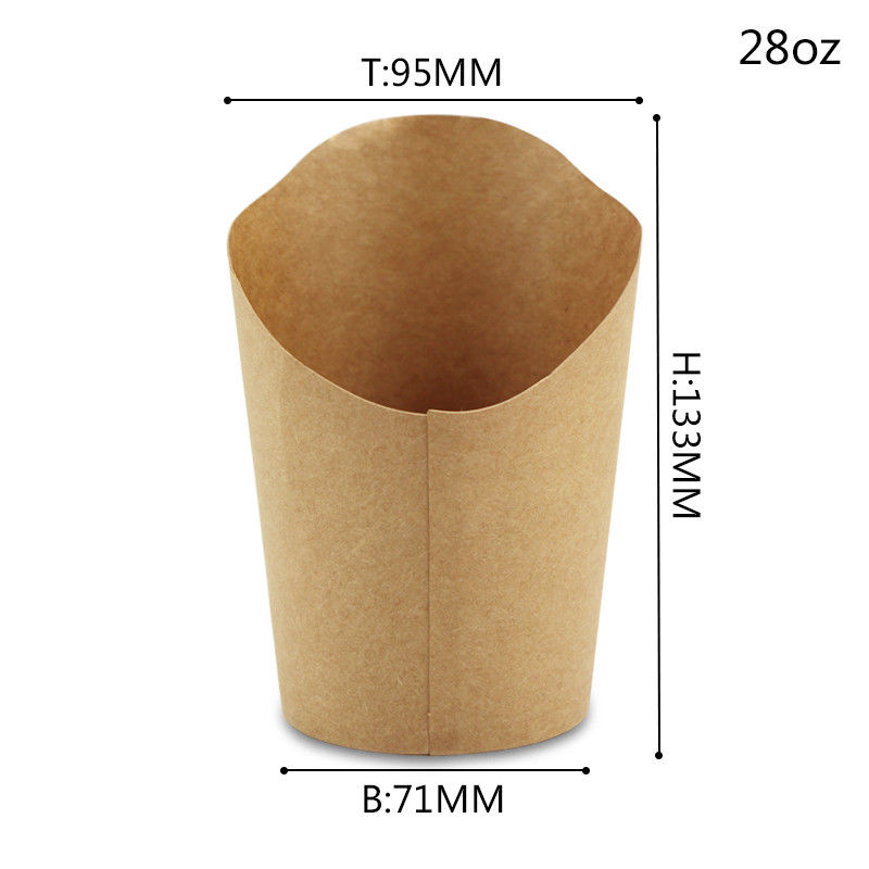 Cốc giấy Kraft dùng một mặt dùng một lần cho khoai tây chiên chiên