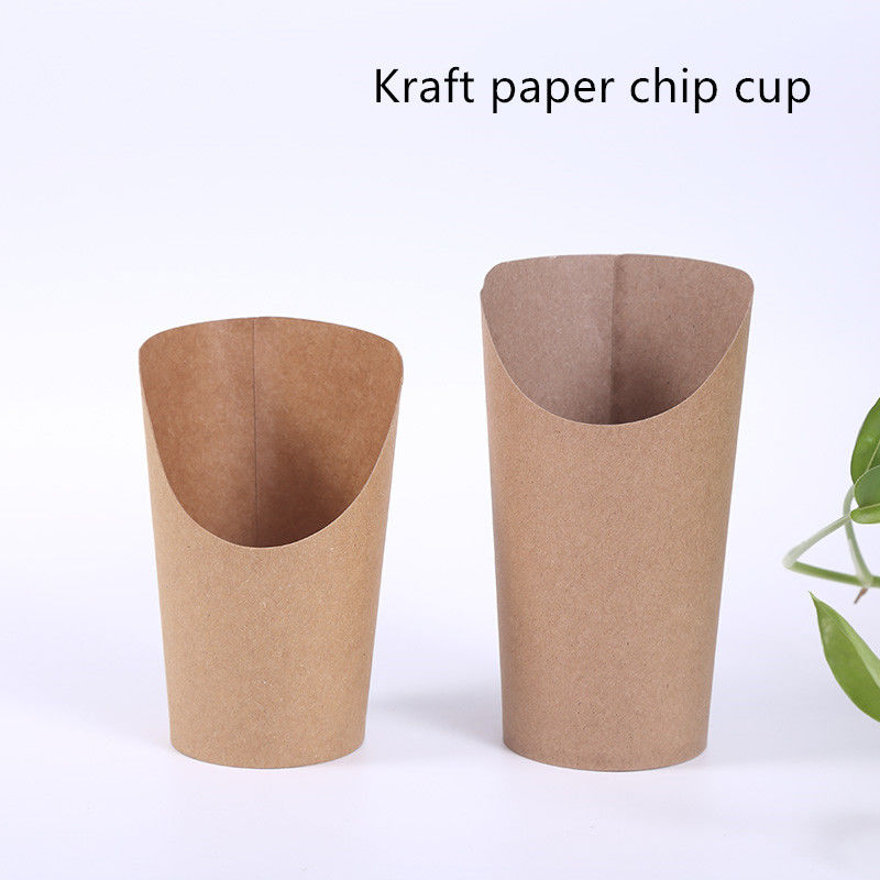 Cốc giấy Kraft dùng một mặt dùng một lần cho khoai tây chiên chiên