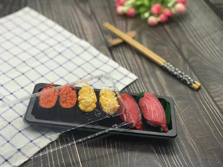 Nắp trong suốt bằng nhựa Sushi Khay đựng thực phẩm dùng một lần