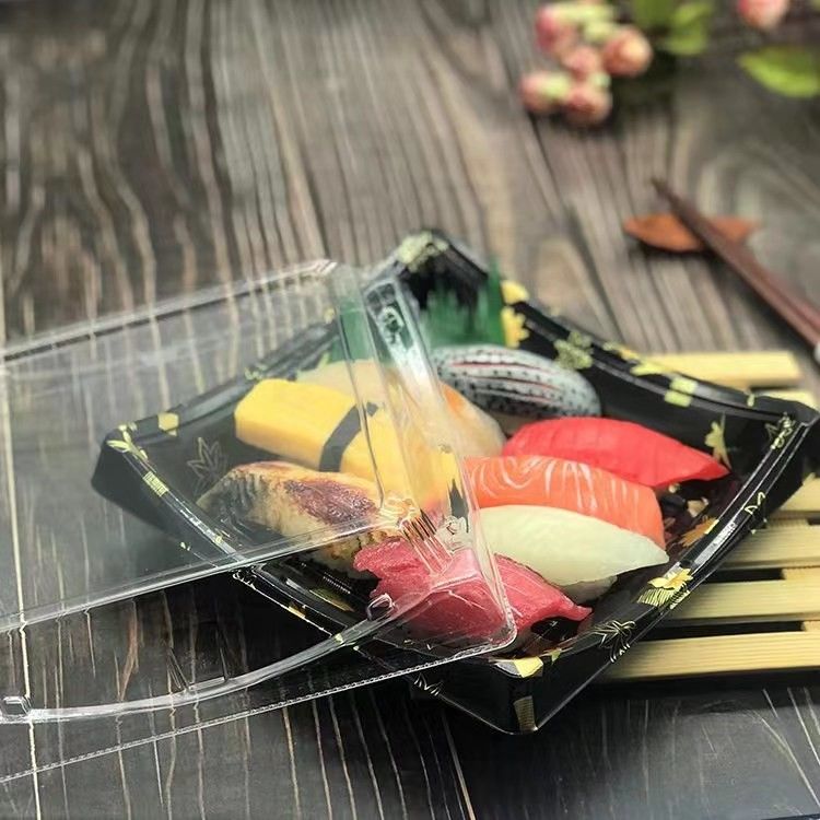 Nắp trong suốt bằng nhựa Sushi Khay đựng thực phẩm dùng một lần