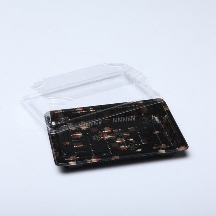 Khay Sushi bằng nhựa dùng một lần có thể tái chế OEM với nắp chống sương mù