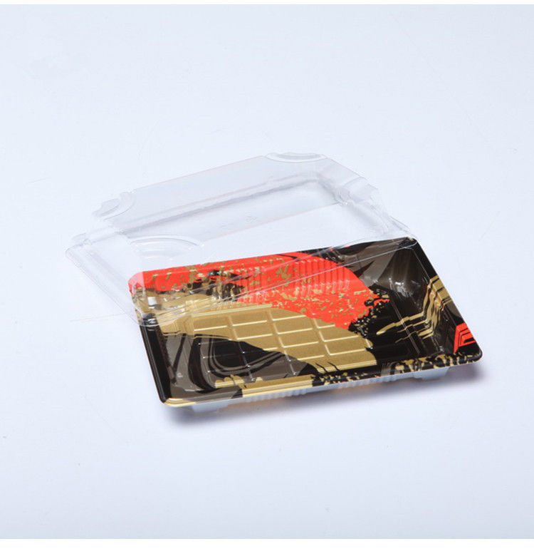Khay Sushi bằng nhựa dùng một lần có thể tái chế OEM với nắp chống sương mù