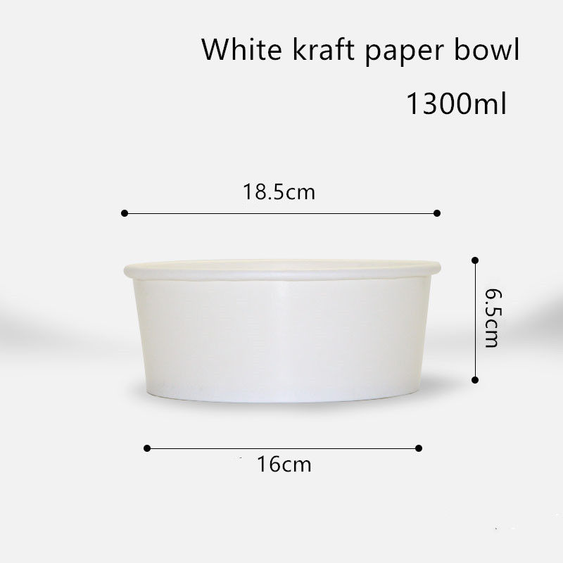 500ml 750ml 1000ml 1300ml Tô giấy Kraft trắng dùng một lần cho món salad