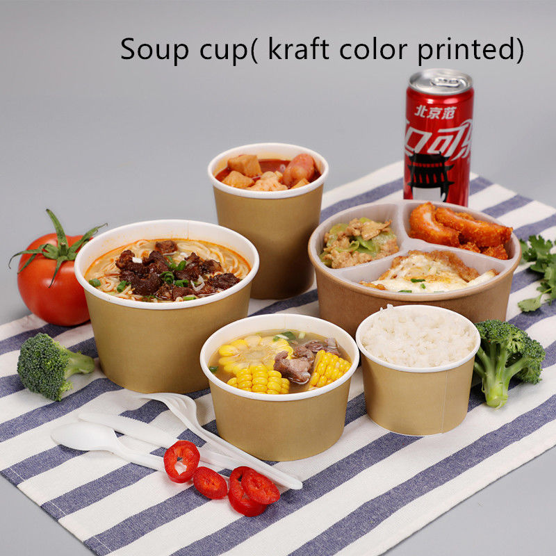 Hộp ăn trưa dùng một lần Giấy tráng giấy Nhà hàng cấp thực phẩm tùy chỉnh Hộp Bento