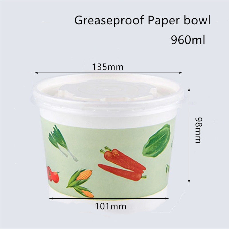 In Flexo Không thấm dầu mỡ Bát giấy dùng một lần cho súp