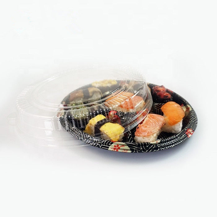 Thẻ giấy dùng một lần Biodegradable Containers Pulp Lid Food Packaging Sushi Tray