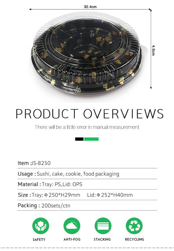 Thẻ giấy dùng một lần Biodegradable Containers Pulp Lid Food Packaging Sushi Tray