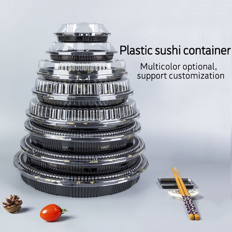 Thẻ giấy dùng một lần Biodegradable Containers Pulp Lid Food Packaging Sushi Tray