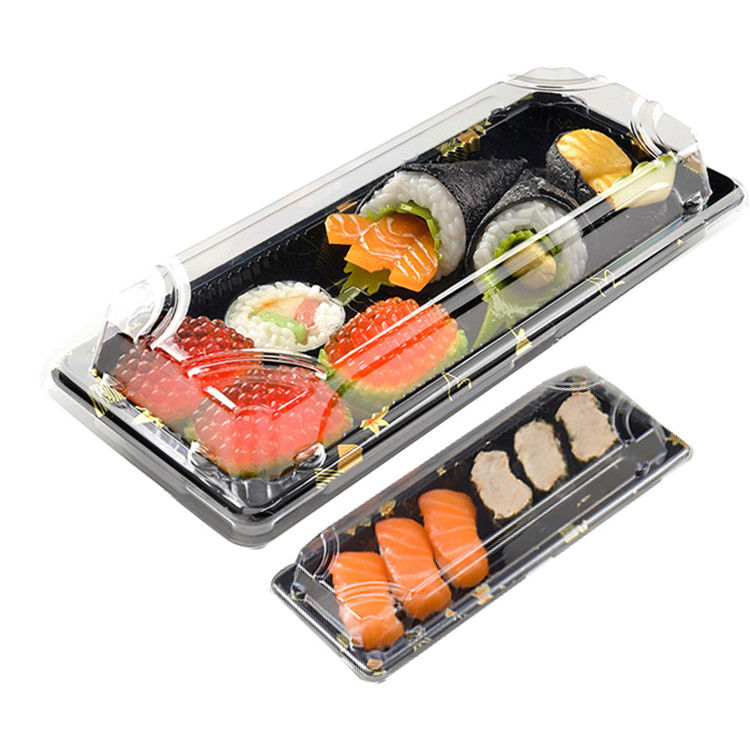 Hộp đựng Sushi Takeaway bằng nhựa có thể tái chế có nắp rõ ràng