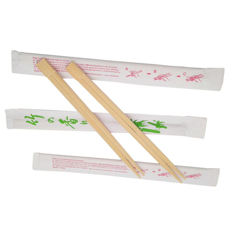 OEM Giấy đầy đủ Đóng gói Song sinh Đũa tre / gỗ dùng một lần