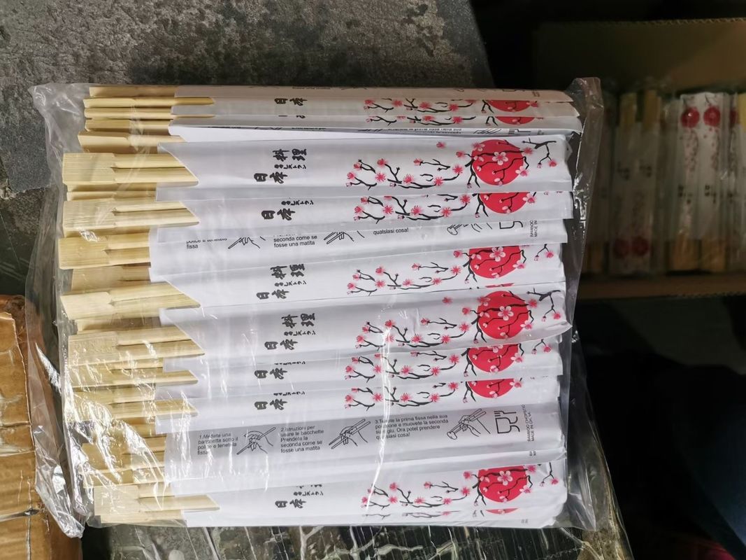 Đũa dùng một lần bằng tre tự nhiên Sushi đóng gói bằng giấy có logo tùy chỉnh