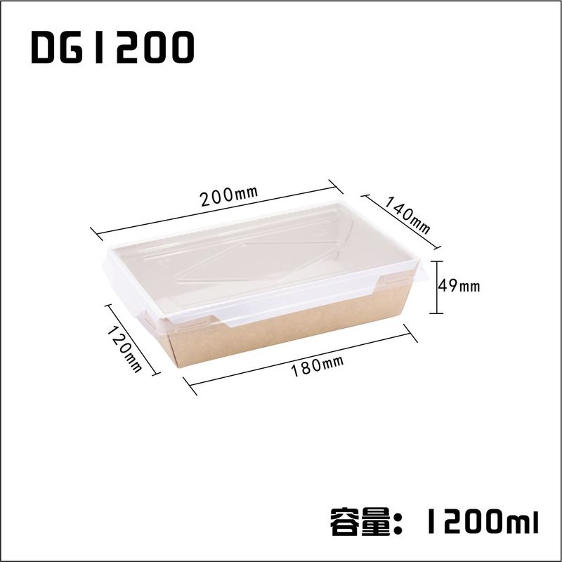 Thực phẩm cấp độ vuông chiên Gạo Kraft Hộp giấy Không thấm dầu mỡ số lượng lớn có nắp