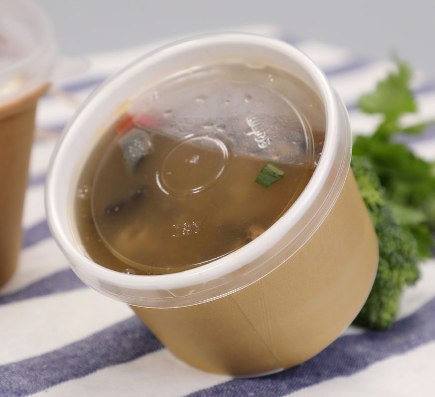 Ly giấy Kraft in tùy chỉnh mì có nắp đậy thông qua phạm vi nhiệt độ từ -20 ℃ đến 120 ℃;