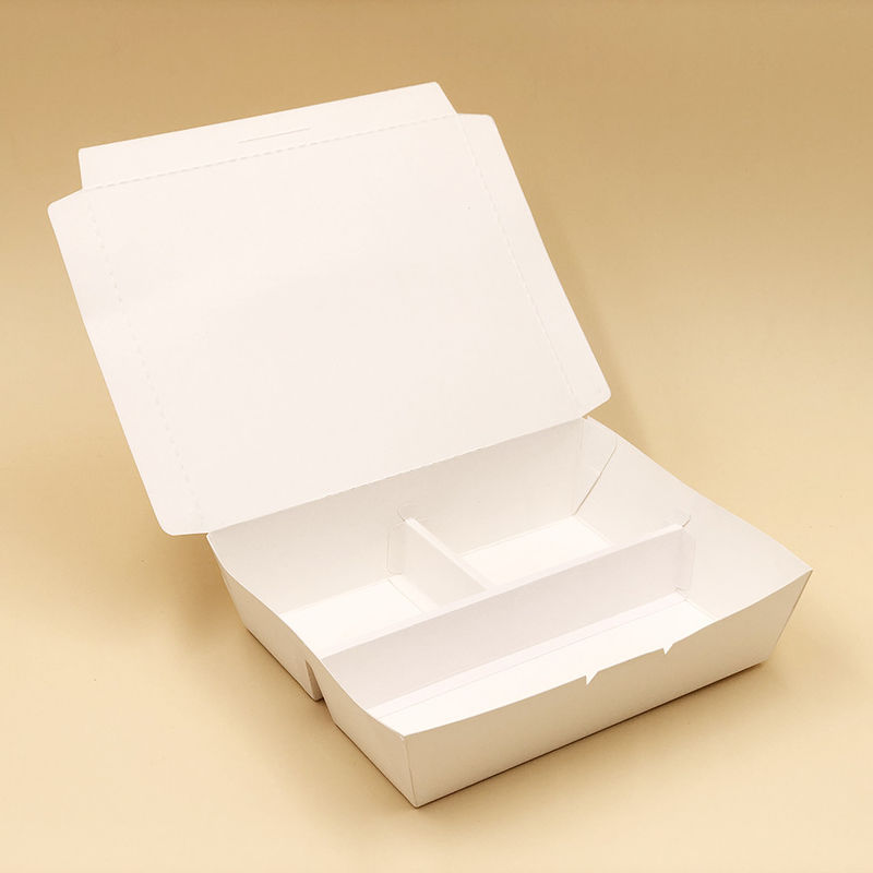 Hộp đựng giấy Kraft phân hủy sinh học Takeaway dùng một lần có ngăn