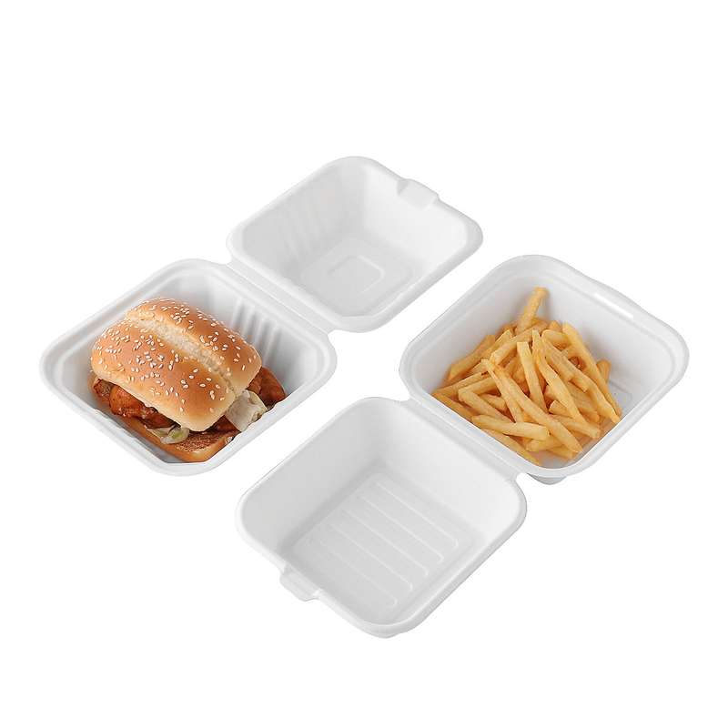 Tái chế Take To Go Bã mía Phân hủy sinh học Hộp Take Away Dùng một lần