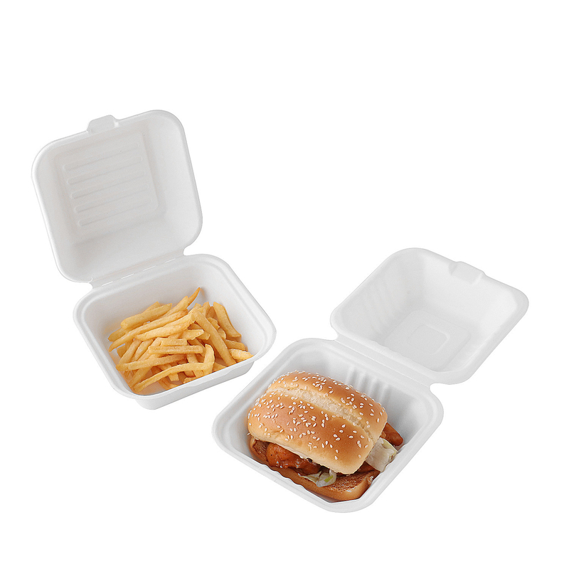 Tái chế Take To Go Bã mía Phân hủy sinh học Hộp Take Away Dùng một lần