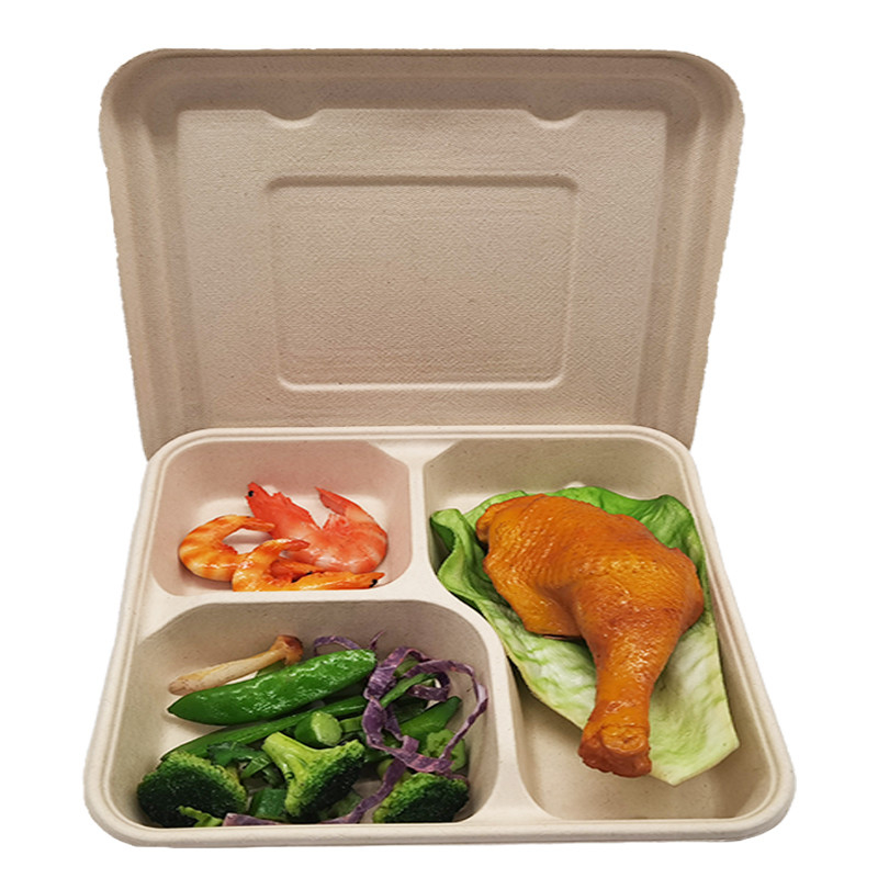 1 2 3 ngăn Hộp đựng bánh mì kẹp thịt dùng một lần