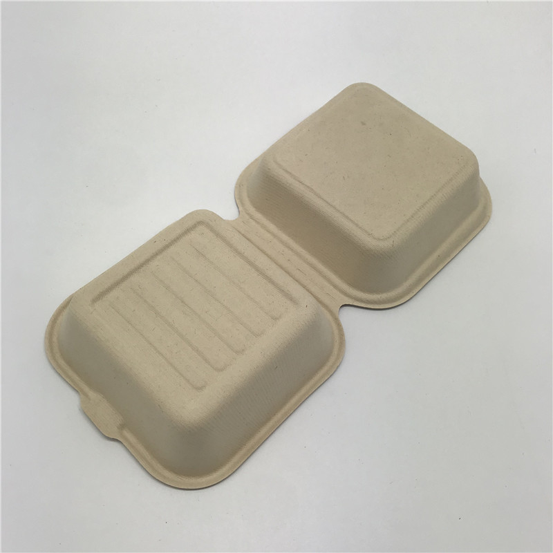 Rơm lúa mì Takeaway Hộp đựng thực phẩm Burger Hộp phân hủy sinh học dùng một lần