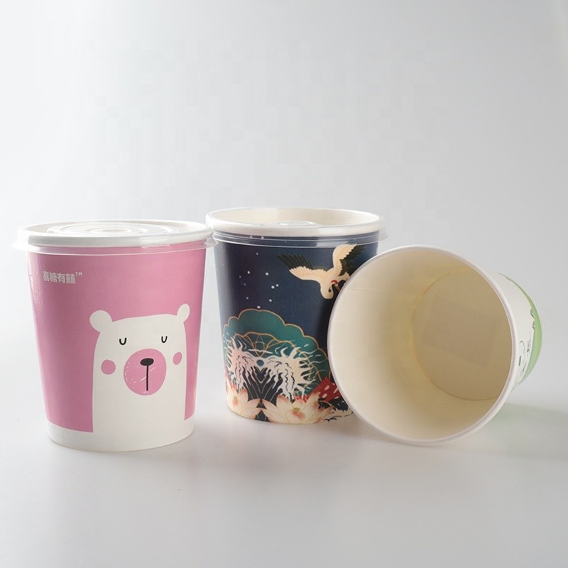 Giấy Kraft Ly Kem Đơn Treo Tường Có Thể Phân Loại Sinh Học 7oz 32oz