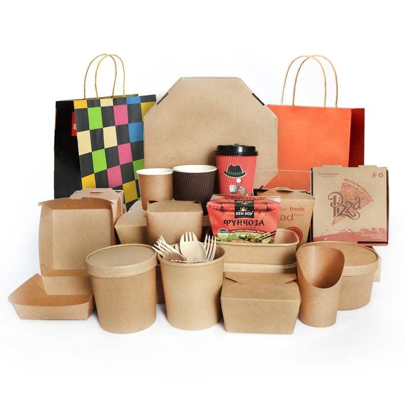 Hộp ăn trưa dùng một lần Giấy tráng giấy Nhà hàng cấp thực phẩm tùy chỉnh Hộp Bento